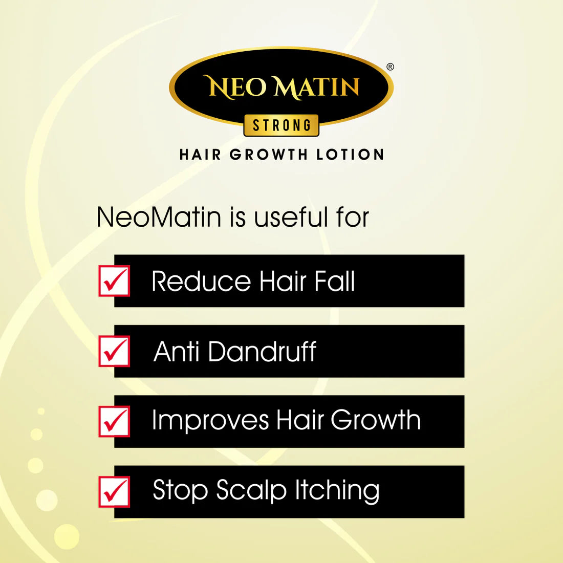 Neomatin Strong Hair Growth Lotion 225ml + Greens Onion Shampoo 200 ml Free