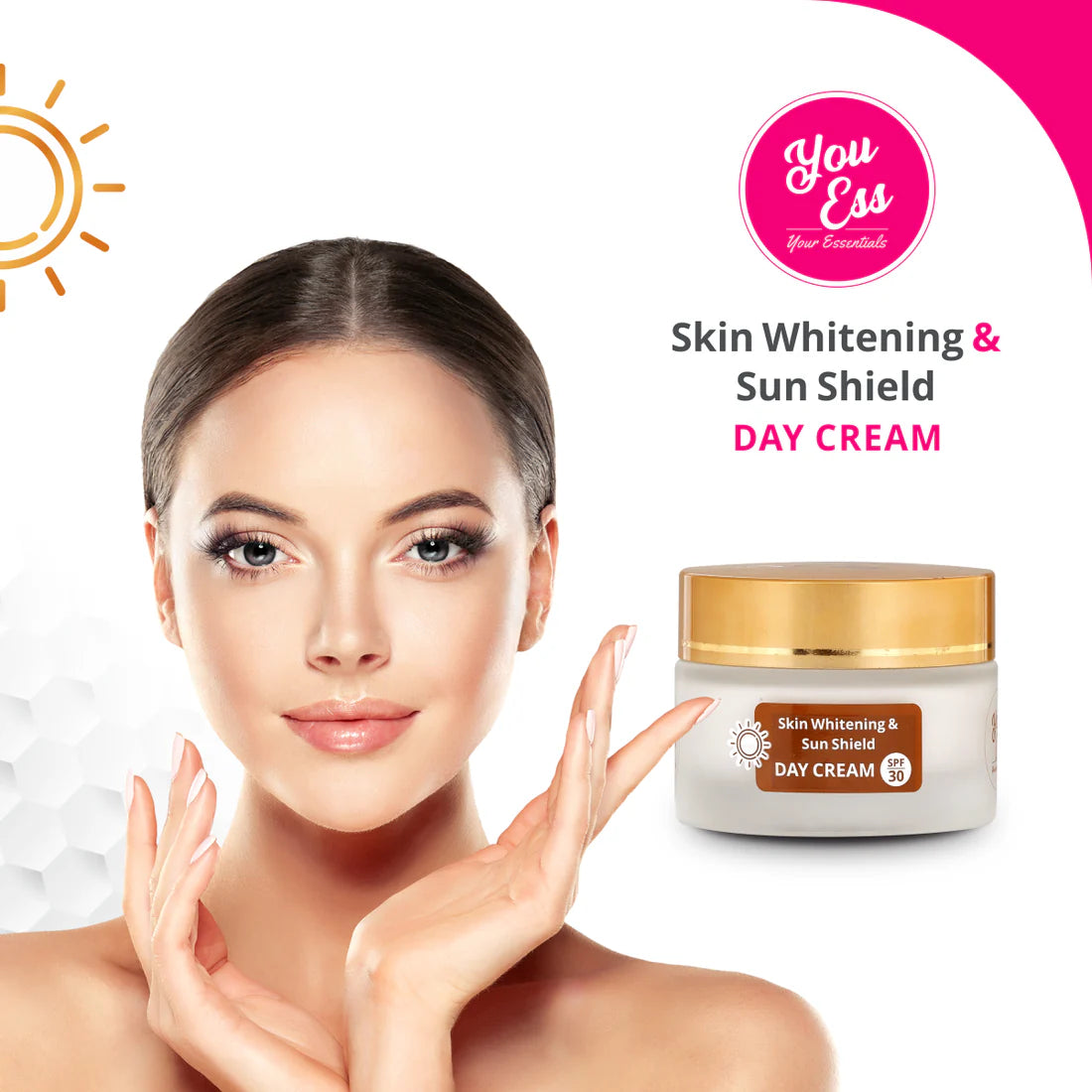 Skin Whitening Day Cream 50gm - You Ess + Greens Scrub 60 ml Free