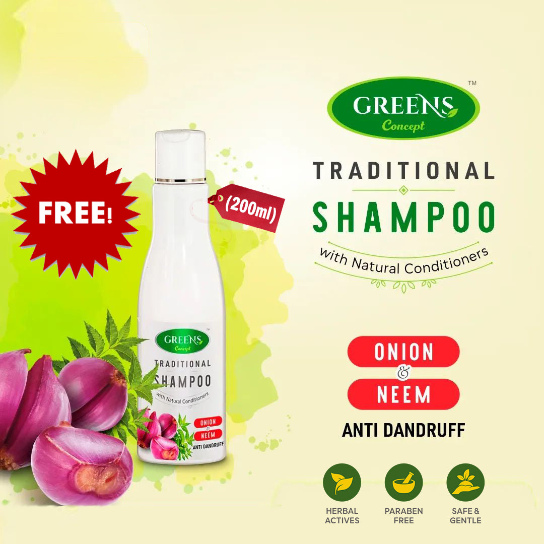 Neomatin Premium Hair Growth Lotion 200ml + Greens Onion Shampoo 100 ml Free